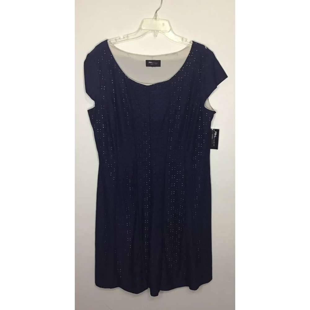 "RN STUDIO‎ Blue Eyelet Lined Dress Size 18